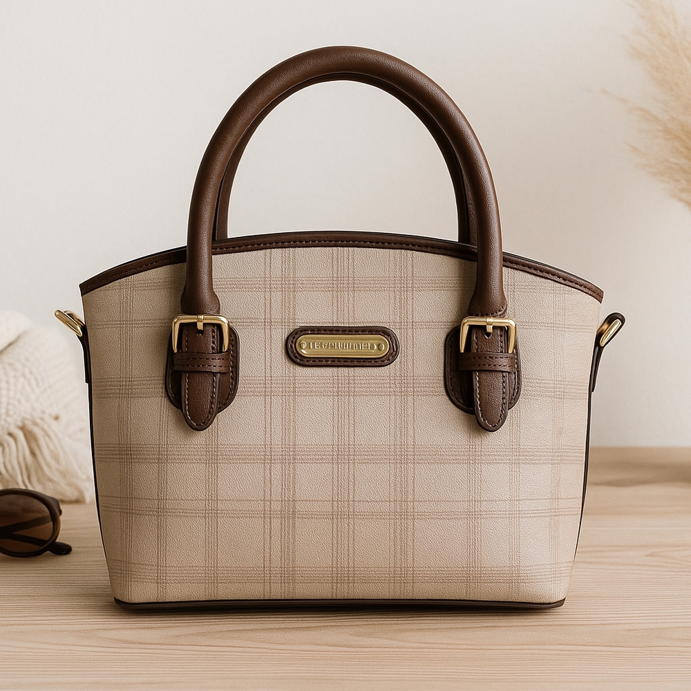 Liz Claiborne Plaid Structured Satchel‎ Tote Bag